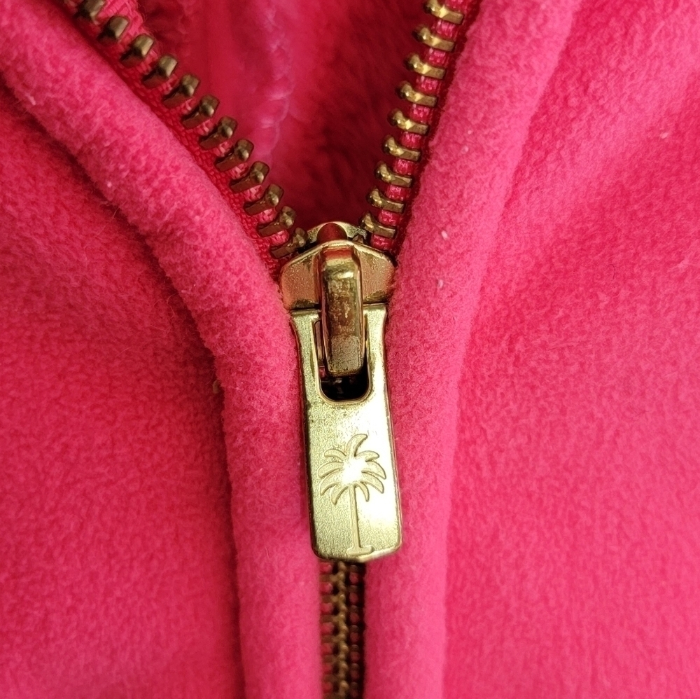 Lilly Pulitzer Grace Pink Fleece Zip Front Jacket Zipper Pockets Size XS Sporty - Picture 6 of 8